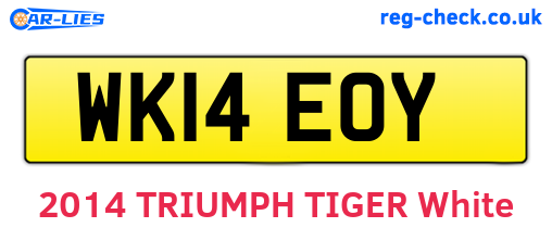 WK14EOY are the vehicle registration plates.