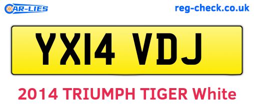 YX14VDJ are the vehicle registration plates.