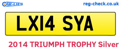 LX14SYA are the vehicle registration plates.