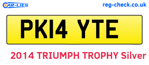 PK14YTE are the vehicle registration plates.