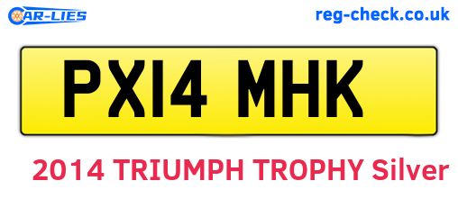 PX14MHK are the vehicle registration plates.