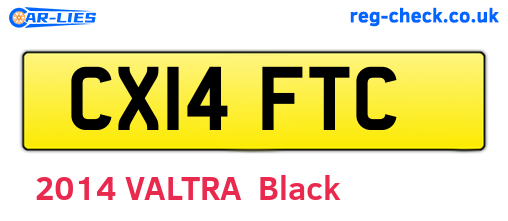 CX14FTC are the vehicle registration plates.