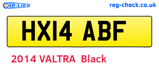 HX14ABF are the vehicle registration plates.