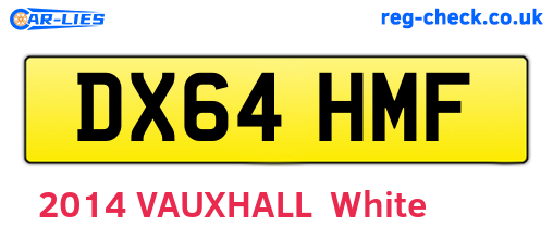 DX64HMF are the vehicle registration plates.