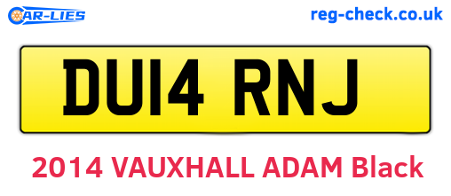 DU14RNJ are the vehicle registration plates.