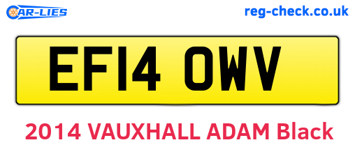 EF14OWV are the vehicle registration plates.