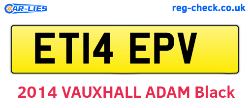 ET14EPV are the vehicle registration plates.