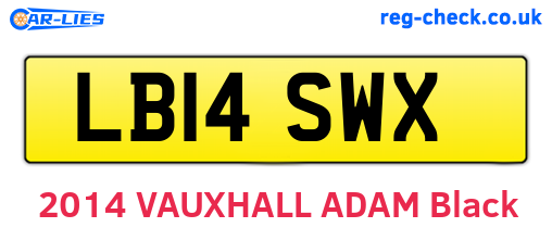 LB14SWX are the vehicle registration plates.