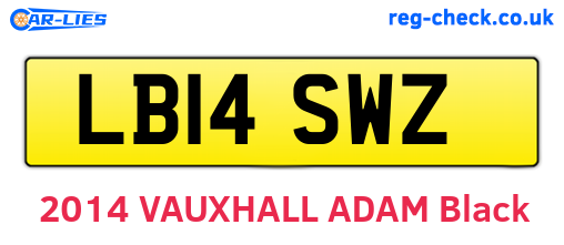 LB14SWZ are the vehicle registration plates.