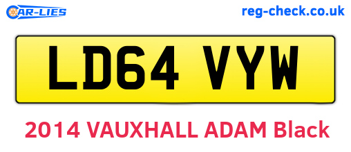 LD64VYW are the vehicle registration plates.