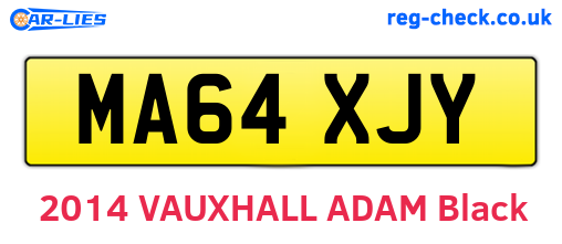MA64XJY are the vehicle registration plates.