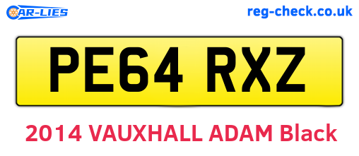PE64RXZ are the vehicle registration plates.