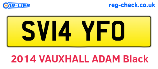 SV14YFO are the vehicle registration plates.