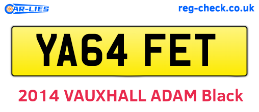 YA64FET are the vehicle registration plates.