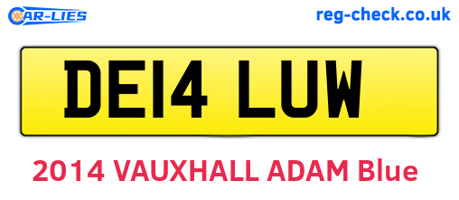 DE14LUW are the vehicle registration plates.