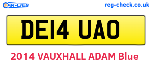 DE14UAO are the vehicle registration plates.