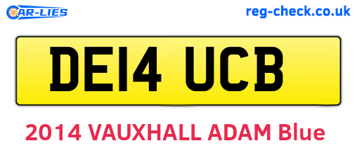 DE14UCB are the vehicle registration plates.