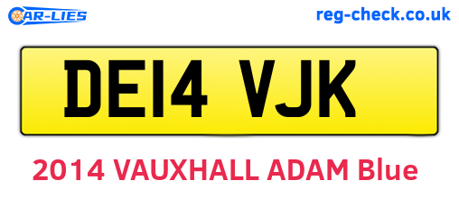 DE14VJK are the vehicle registration plates.