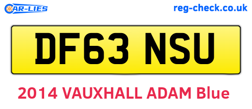 DF63NSU are the vehicle registration plates.