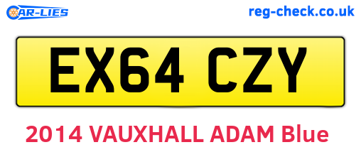 EX64CZY are the vehicle registration plates.