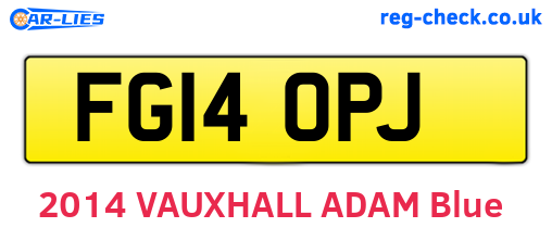 FG14OPJ are the vehicle registration plates.