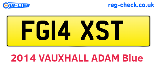 FG14XST are the vehicle registration plates.