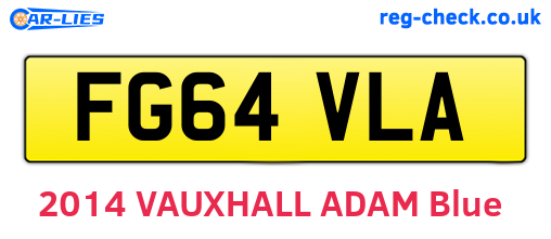 FG64VLA are the vehicle registration plates.