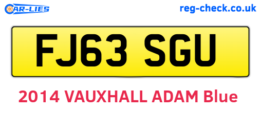 FJ63SGU are the vehicle registration plates.