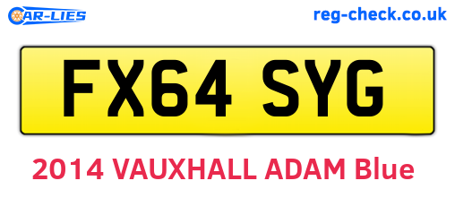 FX64SYG are the vehicle registration plates.