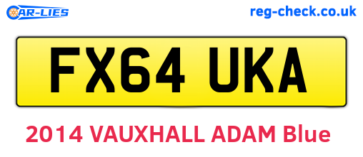 FX64UKA are the vehicle registration plates.