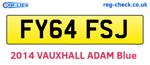 FY64FSJ are the vehicle registration plates.