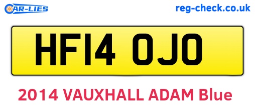 HF14OJO are the vehicle registration plates.