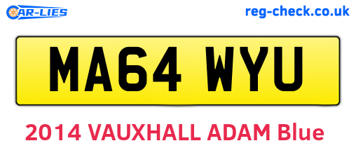 MA64WYU are the vehicle registration plates.