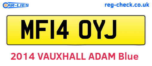 MF14OYJ are the vehicle registration plates.