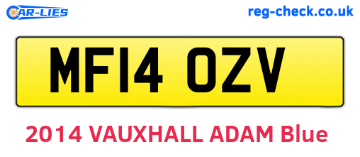 MF14OZV are the vehicle registration plates.