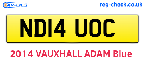 ND14UOC are the vehicle registration plates.