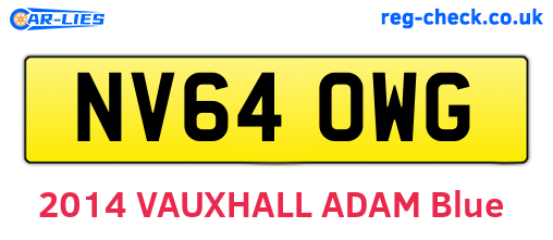 NV64OWG are the vehicle registration plates.