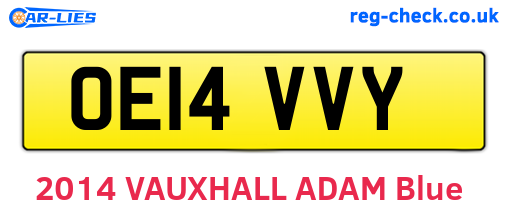 OE14VVY are the vehicle registration plates.