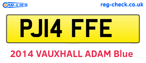 PJ14FFE are the vehicle registration plates.