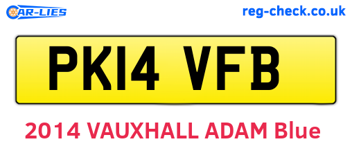 PK14VFB are the vehicle registration plates.