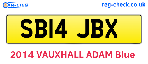 SB14JBX are the vehicle registration plates.