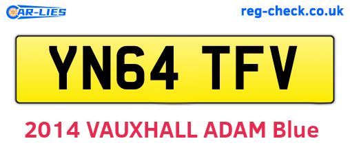 YN64TFV are the vehicle registration plates.