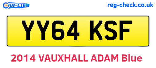 YY64KSF are the vehicle registration plates.