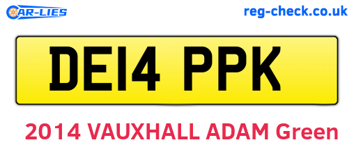 DE14PPK are the vehicle registration plates.