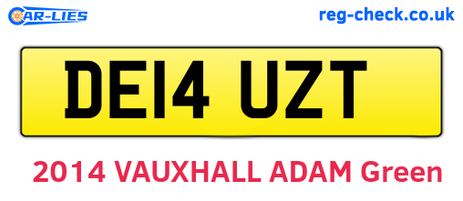 DE14UZT are the vehicle registration plates.