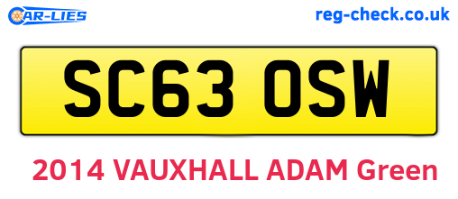 SC63OSW are the vehicle registration plates.