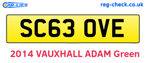 SC63OVE are the vehicle registration plates.