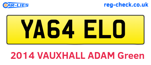 YA64ELO are the vehicle registration plates.