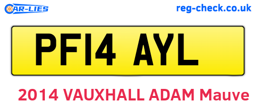 PF14AYL are the vehicle registration plates.