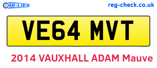 VE64MVT are the vehicle registration plates.
